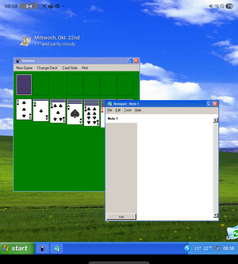 Der Entwickler hat auch einige Windows-Apps programmiert, die sich in Fenstern öffnen lassen. (Screenshot: Tobias Költzsch/Golem)